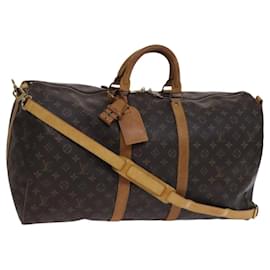 Louis Vuitton-LOUIS VUITTON Monogram Keepall Bandouliere 55 Boston Bag M41414 LV Auth BD1184-Monogram