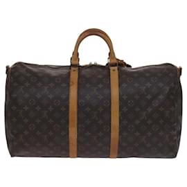 Louis Vuitton-LOUIS VUITTON Monogram Keepall Bandouliere 55 Boston Bag M41414 LV Auth BD1184-Monogram