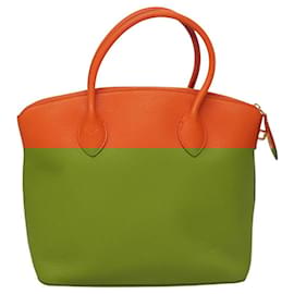 Louis Vuitton-LOUIS VUITTON Suhari Lockit PM Hand Bag Taurillon Leather Orange LV Auth KD507-Orange