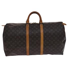 Louis Vuitton-LOUIS VUITTON Monogram Keepall 55 Boston Bag M41424 LV Auth ki5574-Monogram