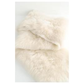 Yves Salomon-Fur scarf-White