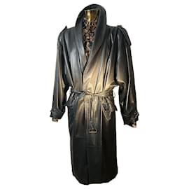 Gianni Versace-Leather coat, Versace 1980s, all original-Black