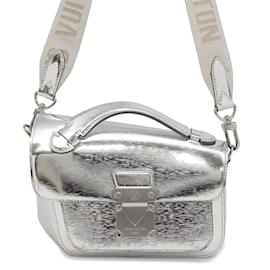 Louis Vuitton-Louis Vuitton Leather Handbag Monceau Distorted-Silvery