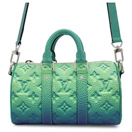 Louis Vuitton-Louis Vuitton Handbag Taurillon Illusion Keepall XS-Blue,Green