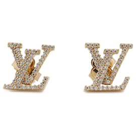 Louis Vuitton-Louis Vuitton Iconic Strass Rhinestone Stud Earrings-Golden