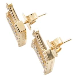 Louis Vuitton-Louis Vuitton Iconic Strass Rhinestone Stud Earrings-Golden