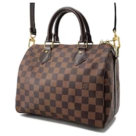 Louis Vuitton-Louis Vuitton Damier Ebene Speedy Bandouliere 25 Handbag-Red