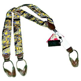 Gucci-Suspensórios de seda Horsebit Gucci Tom Ford autênticos-Amarelo