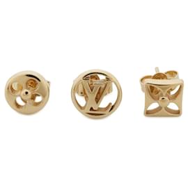 Louis Vuitton-Louis Vuitton Gold Stud Earrings Set-Golden