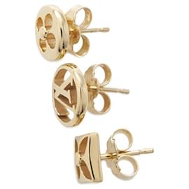 Louis Vuitton-Louis Vuitton Gold Stud Earrings Set-Golden