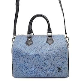 Louis Vuitton-Louis Vuitton Epi Denim Speedy Bandouliere 25 Handbag-Black,Blue