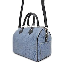 Louis Vuitton-Louis Vuitton Epi Denim Speedy Bandouliere 25 Handbag-Black,Blue