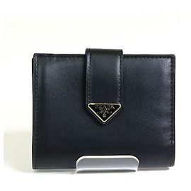 Prada City Calf Tab Bi-fold Wallet Black