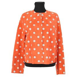 Longchamp Leather jacket Orange