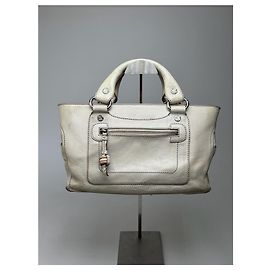 Céline Sac en cuir vintage Celine Paris blanc Blanc