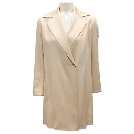 O Blazer de Seda Champagne de comprimento médio da The Row Bege