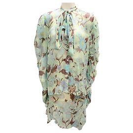 Stella Mc Cartney Zweiteiliges Set Bluse mit Blumenmuster Garten Stella McCartney Mint Multi 2023 und asymmetrischem Rock Grün