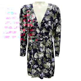 Autre Marque-Ronny Kobo Black Multi Edrea Floral Mini Dress-Black