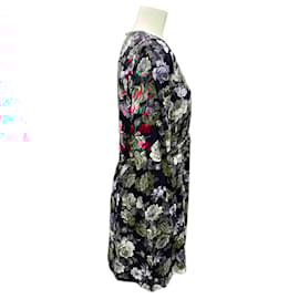 Autre Marque-Ronny Kobo Black Multi Edrea Floral Mini Dress-Black