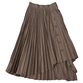 Miss Sixty pine stripe pleated asymmetrical midi skirt grey XS Grey Bronze