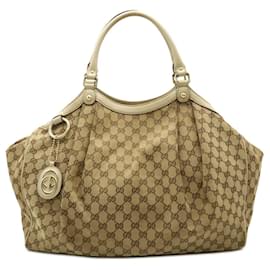 Gucci-Gucci GG Canvas Sukey Tote Bag-Brown,Beige