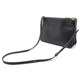 Céline-Celine Trio Large Lambskin Shoulder Bag Black-Black