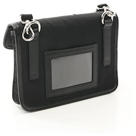 Prada-Prada Nylon Saffiano Leather Shoulder Bag-Black