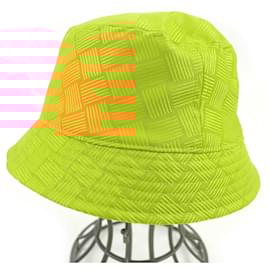 Bottega Veneta-Bottega Veneta Intrecciato Print Bucket Hat-Orange
