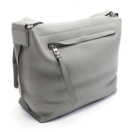 Loewe-Loewe Leather Military Messenger Shoulder Bag-Grey
