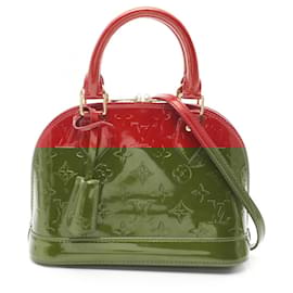 Louis Vuitton-Louis Vuitton Alma BB Monogram Vernis Handbag-Red