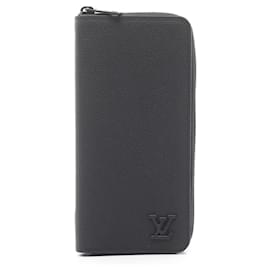 Louis Vuitton-Louis Vuitton Leather Zippy Wallet Black-Black