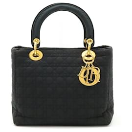 Dior-Dior Lady Dior Cannage Nylon Handbag Black-Black