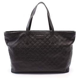 Gucci-Gucci Leather Guccissima Tote Bag-Black