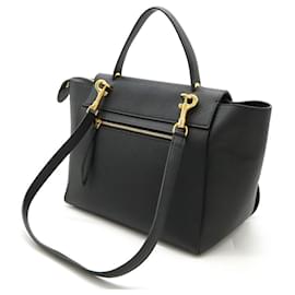 Céline-Celine Mini Belt Bag Leather 2WAY Handbag-Black