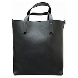 Yves Saint Laurent-Yves Saint Laurent Leather Toy Shopping Bag-Black
