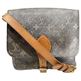 Louis Vuitton-Louis Vuitton Monogram Cartouchiere Shoulder Bag-Brown