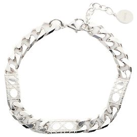Dior Silver Chain Link Cannage Bracelet Silvery Metallic