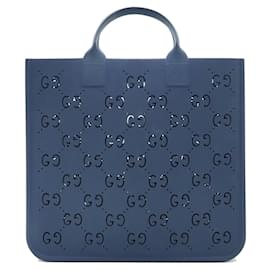 Gucci-Gucci Children's GG Rubber Tote Bag-Blue