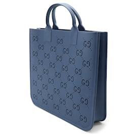 Gucci-Gucci Children's GG Rubber Tote Bag-Blue