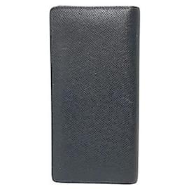 Louis Vuitton-Louis Vuitton Taiga Portefeuille Brazza Wallet-Black