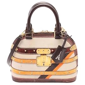 Louis Vuitton-Louis Vuitton Alma BB Time Trunk Leather Handbag-Brown