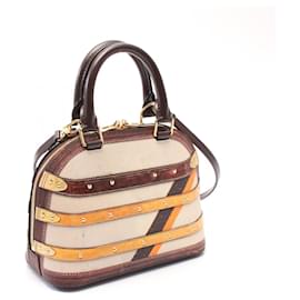 Louis Vuitton-Louis Vuitton Alma BB Time Trunk Leather Handbag-Brown