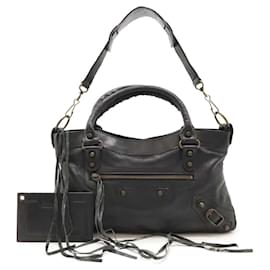 Balenciaga-Balenciaga Le Premier Sac à Main en Cuir Noir-Noir
