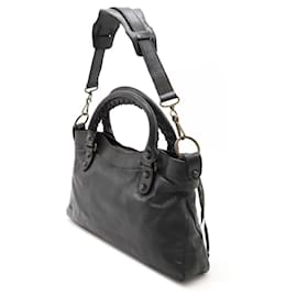 Balenciaga-Balenciaga The First Leather Handbag Black-Black