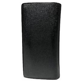 Louis Vuitton-Louis Vuitton Taiga Portefeuille Brazza Wallet-Black
