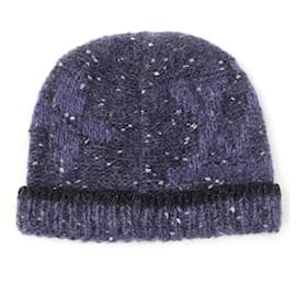 Louis Vuitton-Louis Vuitton Nylon Mohair Knit Hat Purple-Purple