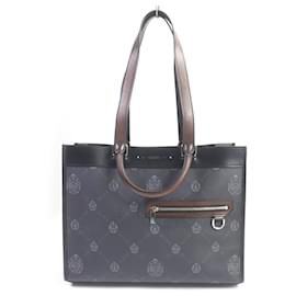 Berluti-Berluti Ulysse Logo Print Canvas 2WAY Bag-Black