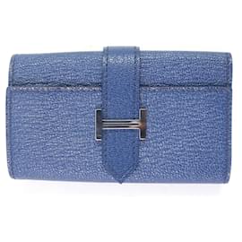 Hermès-Hermes Chevre Leather Key Holder-Blue