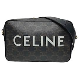 Céline-Celine Medium Leather Messenger Bag-Brown