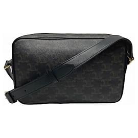 Céline-Celine Medium Leather Messenger Bag-Brown